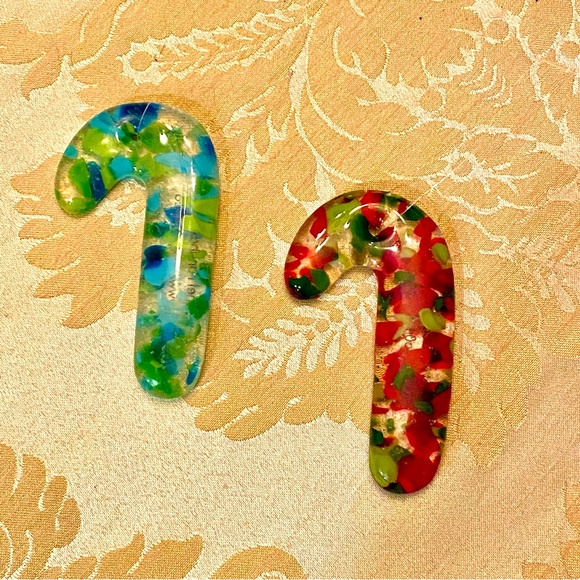 Set of two Janet Panabaker handmade glass candy canes from 2011. - Picture 4 of 4